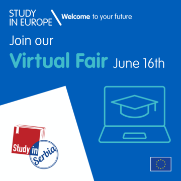 Study in Serbia will participate in the Study in Europe Virtual Fair 2021 on 16th June